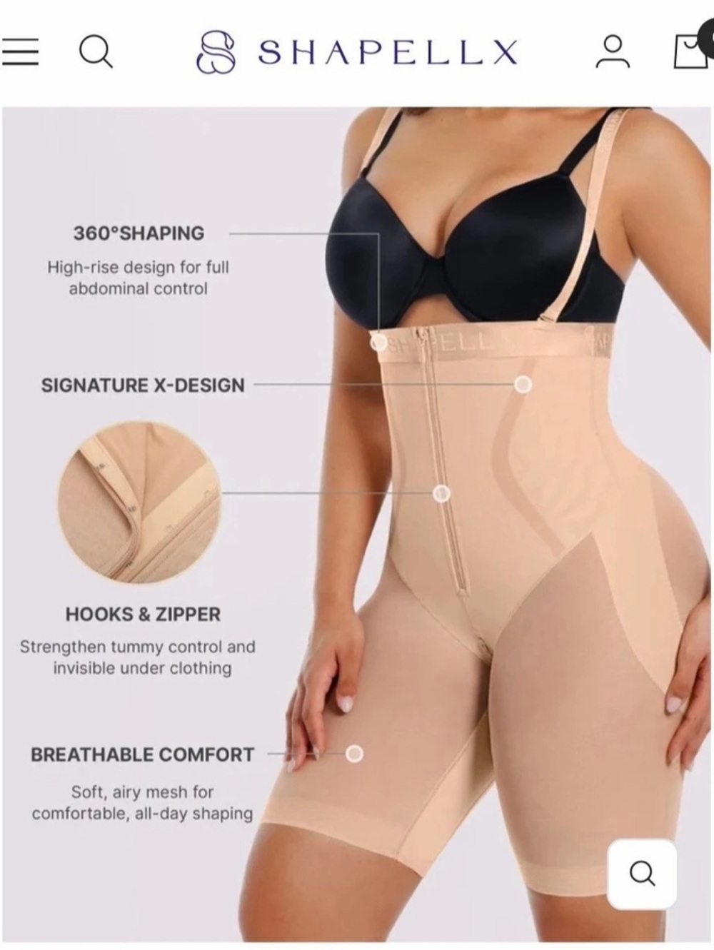SHAPELLX Curve Code Airy Comfy High-Waisted Tummy Smoothing Short Shapewear
